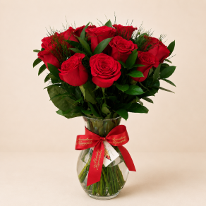 BUQUÊ  COM ROSAS COLOMBIANAS NO VASO B 111