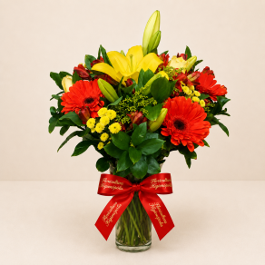 BUQUÊ DE LIRIOS E GERBERAS B 801