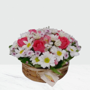 CESTA COM FLORES DO CAMPO  NATUREZA C 342