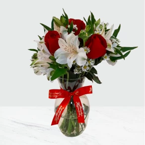 BUQUÊ DE ALSTROMERIAS  E ROSAS B 334